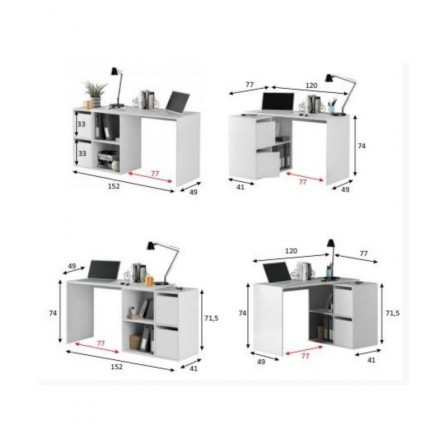MESA ESCRITORIO MULTIPOSICIÓN GIO BALNCO ARTIK