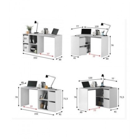 MESA ESCRITORIO MULTIPOSICIÓN GIO BALNCO ARTIK