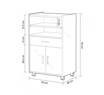 BASIC Mueble microondas 1c+2p Blanco Artik-Cemento