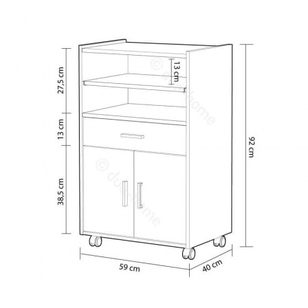 BASIC Mueble microondas 1c+2p Blanco Artik-Cemento