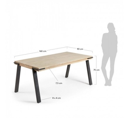 MESA COMEDOR MODELO DISSET MADERA DE ACACIA 160X90