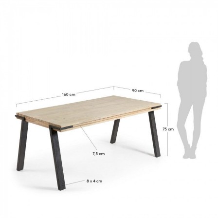 MESA COMEDOR MODELO DISSET MADERA DE ACACIA 160X90