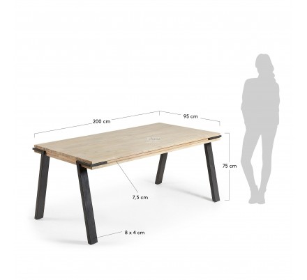 MESA COMEDOR MODELO DISSET MADERA DE ACACIA 200x95