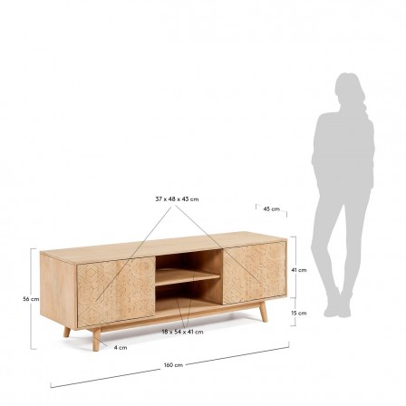 MUEBLE TV MODELO SAKOI MADERA DE MANGO 160X56