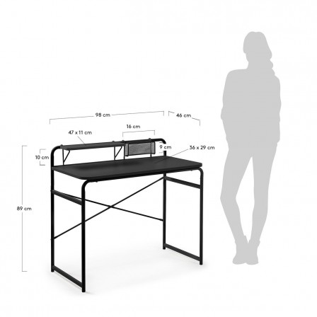 ESCRITORIO FOREMAN METAL NEGRO-MELAMINA 98X46