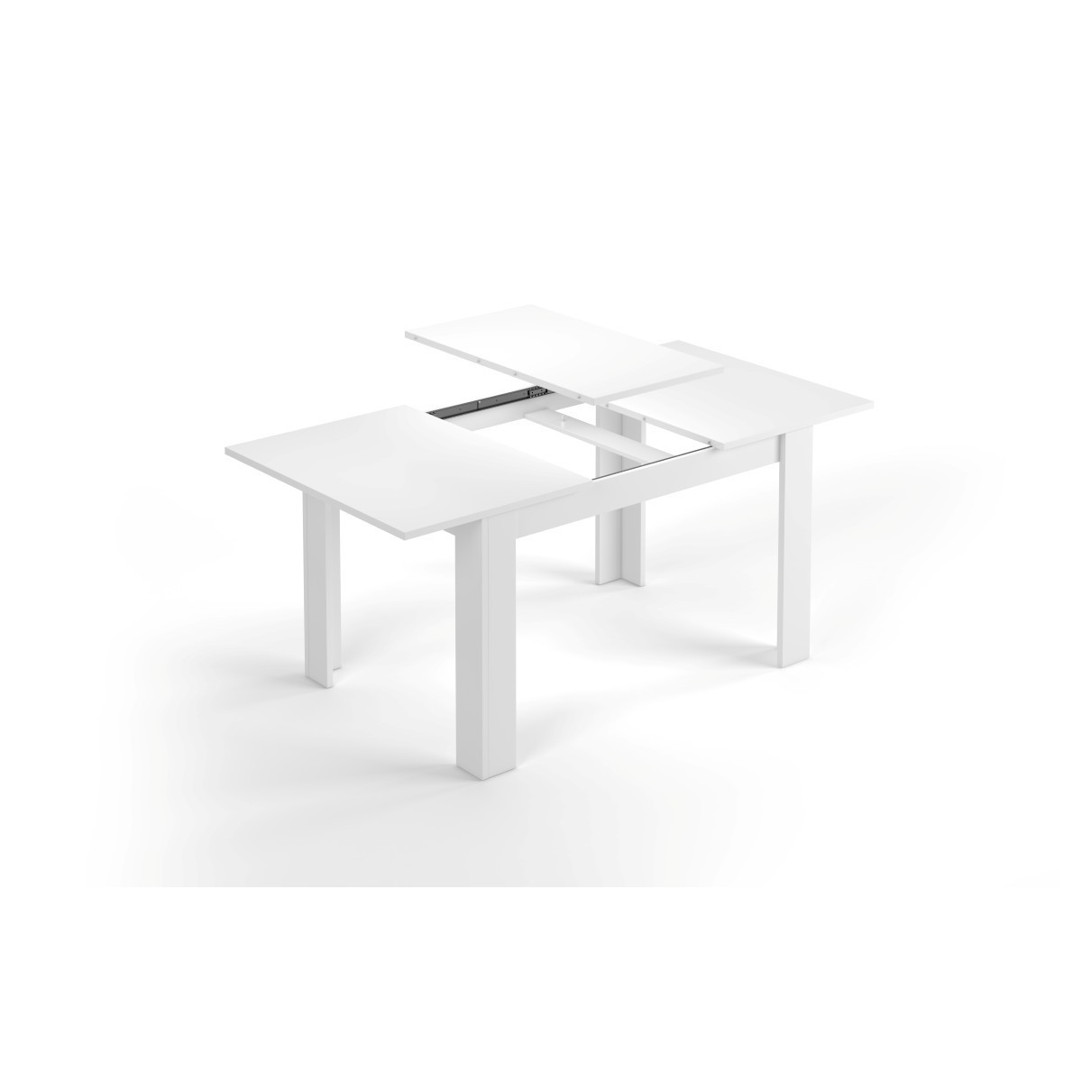 Mesa de comedor extensible blanco/madera clara 140/180 x 90 cm SOLA 