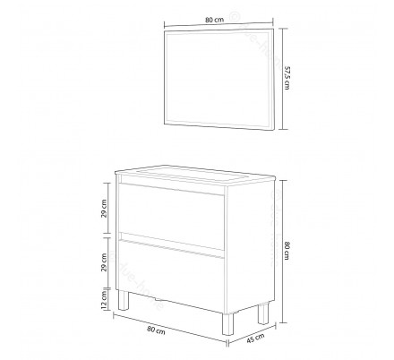 Mueble Lavabo + Espejo Dakota - Mueble kit - Barato