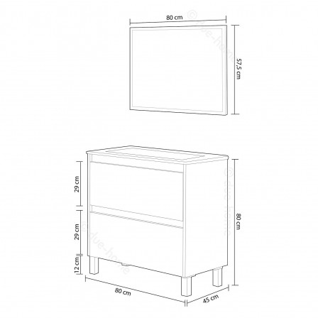 Mueble Lavabo + Espejo Dakota - Mueble kit - Barato