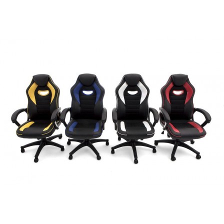 SILLÓN OFICINA GAMER MODELO HAMILTON ECOPIEL VARIOS COLORES