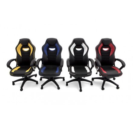 SILLÓN OFICINA GAMER MODELO HAMILTON ECOPIEL VARIOS COLORES