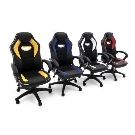 SILLÓN OFICINA GAMER MODELO HAMILTON ECOPIEL VARIOS COLORES