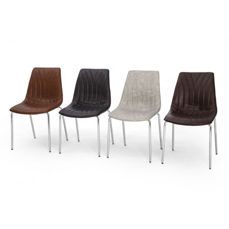 SILLA COMEDOR RIPLY ECOCUERO VARIOS COLORES