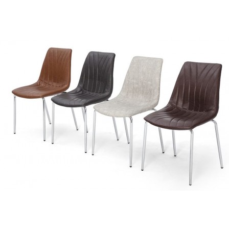SILLA COMEDOR RIPLY ECOCUERO VARIOS COLORES
