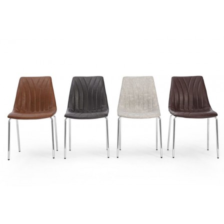 SILLA COMEDOR RIPLY ECOCUERO VARIOS COLORES