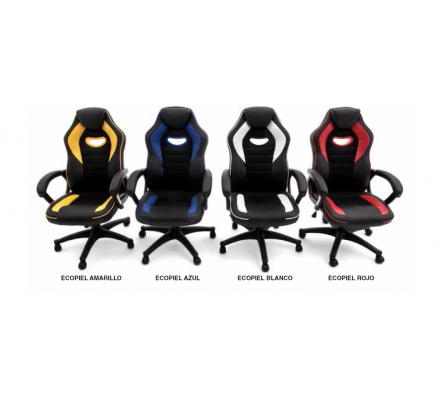 SILLÓN OFICINA GAMER MODELO HAMILTON ECOPIEL VARIOS COLORES