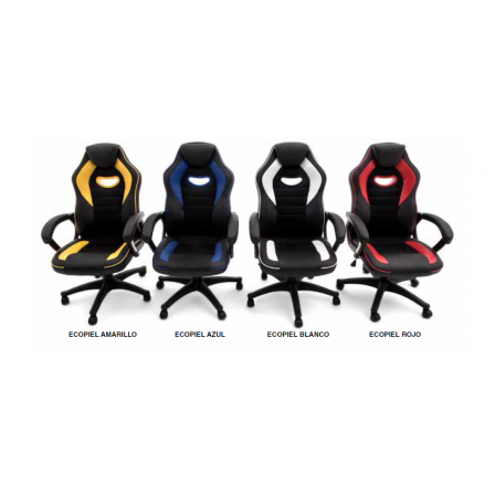 SILLÓN OFICINA GAMER MODELO HAMILTON ECOPIEL VARIOS COLORES