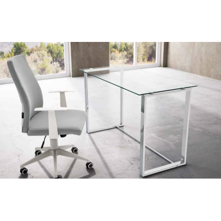 ESCRITORIO URBAN CRISTAL TEMPLADO-ACERO INOXIDABLE VARIAS MEDIDAS