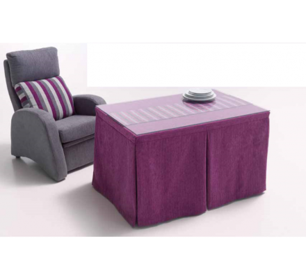 Mesa Camilla Modelo Rocky de 110x70 o 120x70 con Enaguas Incluidas