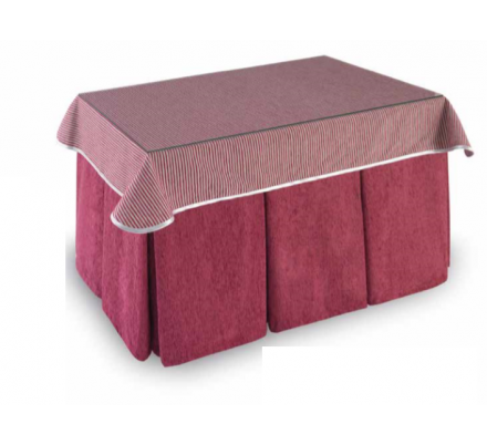 Mesa Camilla Modelo Rocky de 110x70 o 120x70 con Enaguas Incluidas