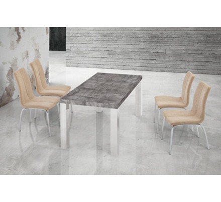 MESA DE COMEDOR SAMARKANDA MDF-ACERO INOXIDABLE VARIAS MEDIDAS