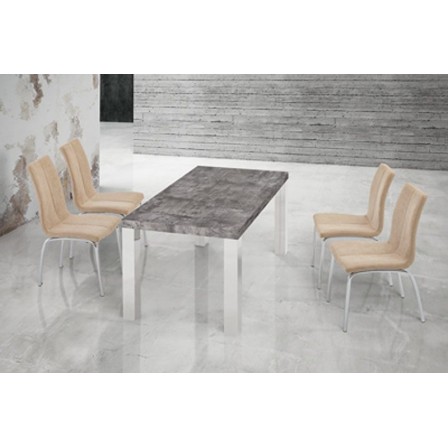 MESA DE COMEDOR SAMARKANDA MDF-ACERO INOXIDABLE VARIAS MEDIDAS
