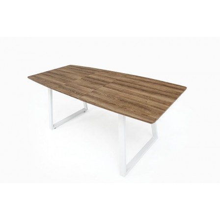 MESA DE COMEDOR EXTENSIBLE POE MDF-ACERO 140(180)X80 VARIOS COLORES