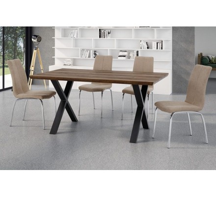 MESA DE COMEDOR PANORAMA MDF-ACERO VARIAS MEDIDAS