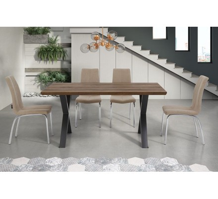MESA DE COMEDOR PANORAMA MDF-ACERO VARIAS MEDIDAS