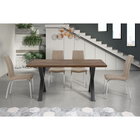 MESA DE COMEDOR PANORAMA MDF-ACERO VARIAS MEDIDAS