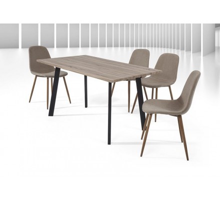 Mesa Comedor Krisis 140x80 Mdf -Metal Negro Varios Colores