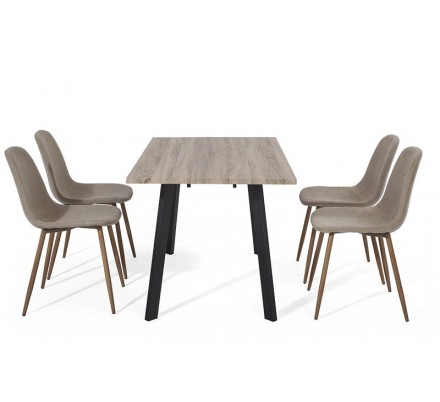 Mesa Comedor Krisis 140x80 Mdf -Metal Negro Varios Colores