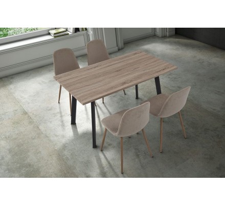 Mesa Comedor Krisis 140x80 Mdf -Metal Negro Varios Colores