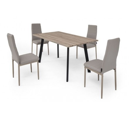 Mesa Comedor Krisis 140x80 Mdf -Metal Negro Varios Colores