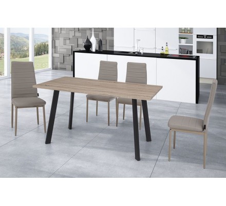 Mesa Comedor Krisis 140x80 Mdf -Metal Negro Varios Colores