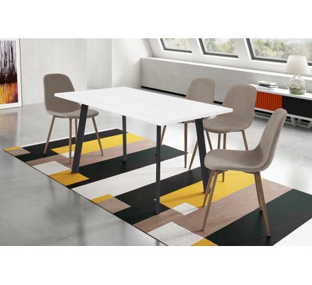 Mesa Comedor Krisis 140x80 Mdf -Metal Negro Varios Colores