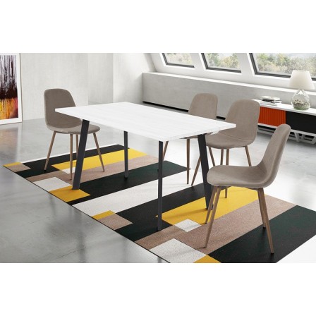 Mesa Comedor Krisis 140x80 Mdf -Metal Negro Varios Colores