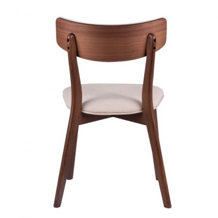 Silla Comedor Tapizada Color Nogal Modelo Nais Tapizado Gris Dark