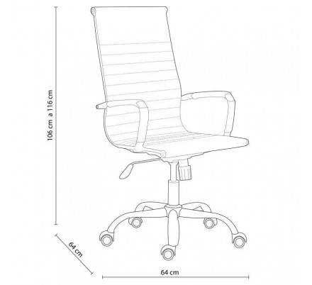 Silla de oficina Diseño Modelo Letter Tapizada Símil Piel Blanco