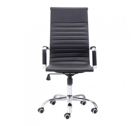 Silla de oficina Diseño Modelo Letter Tapizada Símil Piel Negro