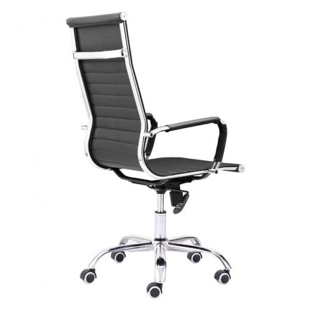 Silla de oficina Diseño Modelo Letter Tapizada Símil Piel Negro