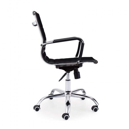 Silla de oficina Diseño Modelo Lucy Tapizada Símil Piel Negro