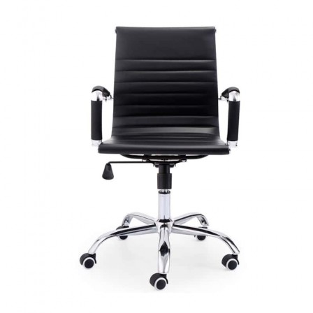 Silla de oficina Diseño Modelo Lucy Tapizada Símil Piel Negro