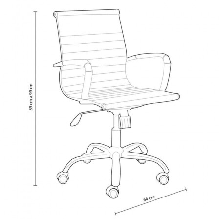 Silla de oficina Diseño Modelo Lucy Tapizada Símil Piel Negro