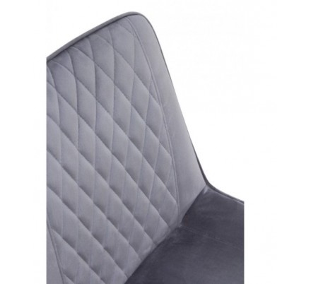 SILLÓN GIRATORIO TAPIZADO MODELO MAURO PATAS METALICAS TERCIOPELO AZUL