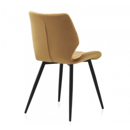SILLÓN GIRATORIO TAPIZADO MODELO MAURO PATAS METALICAS TERCIOPELO AZUL