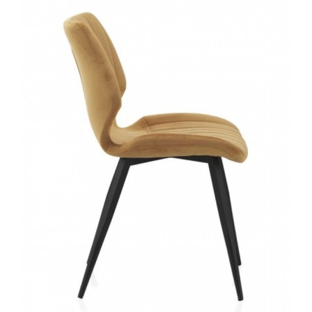 SILLÓN GIRATORIO TAPIZADO MODELO MAURO PATAS METALICAS TERCIOPELO AZUL