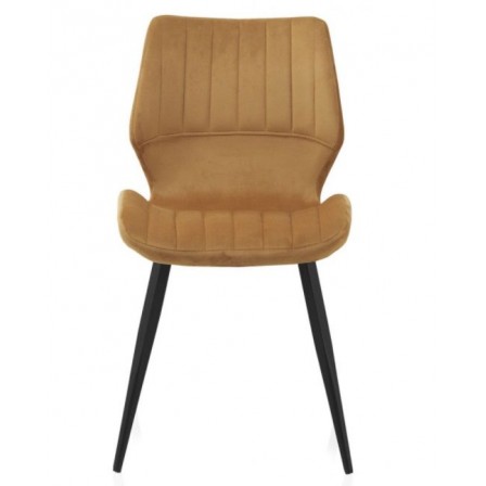 SILLÓN GIRATORIO TAPIZADO MODELO MAURO PATAS METALICAS TERCIOPELO AZUL