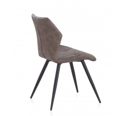 SILLÓN GIRATORIO TAPIZADO MODELO MAURO PATAS METALICAS TERCIOPELO AZUL