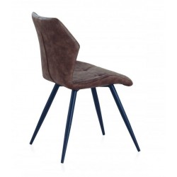 SILLÓN GIRATORIO TAPIZADO MODELO MAURO PATAS METALICAS TERCIOPELO AZUL