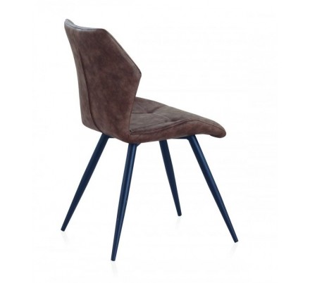 SILLÓN GIRATORIO TAPIZADO MODELO MAURO PATAS METALICAS TERCIOPELO AZUL